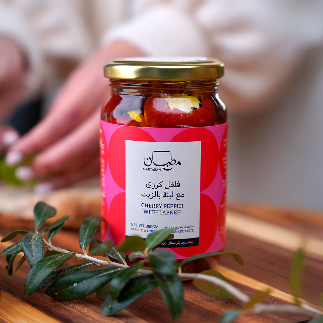 Cherry peppers stuffed with labneh