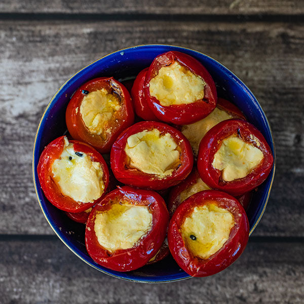 Cherry peppers stuffed with labneh