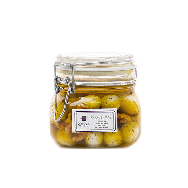 Labneh with Basil and Walnuts